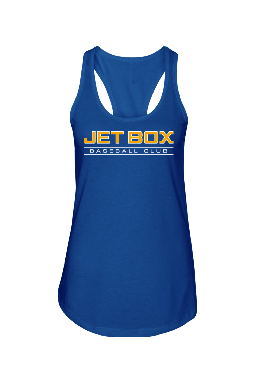 Jet Box Baseball DTF Ladies Racerback Tank