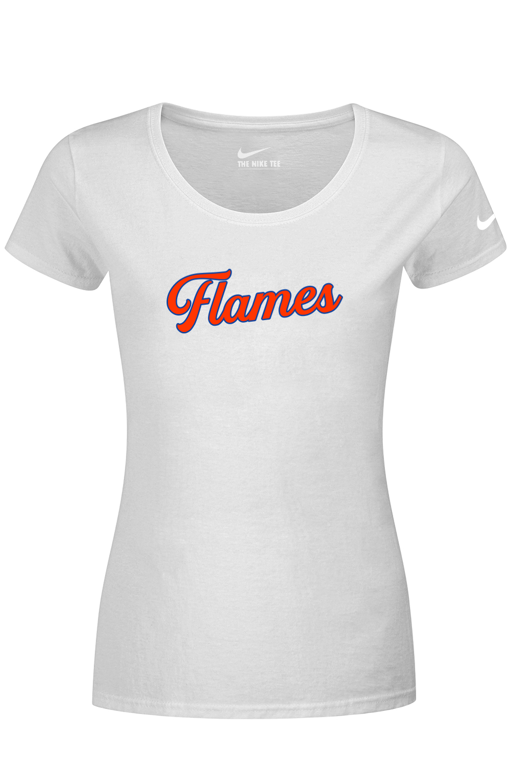 Flames MI Team DTF Nike Ladies Dri-FIT Cotton/Poly Scoop Neck Tee