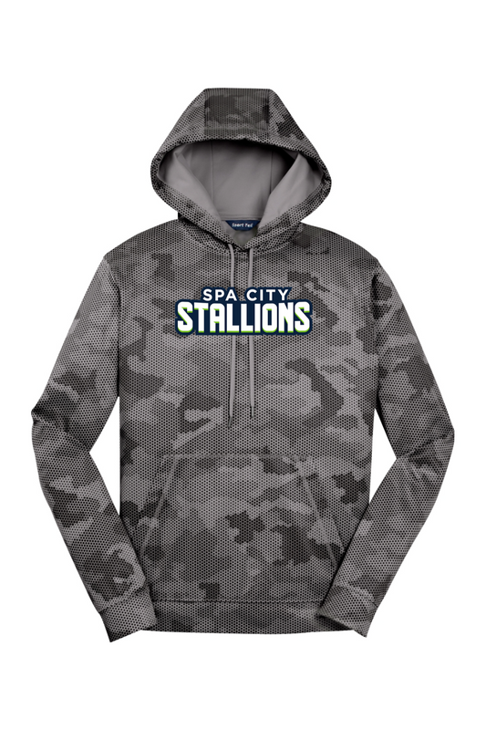 Spa City Stallions DTF CamoHex Fleece Hooded Pullover