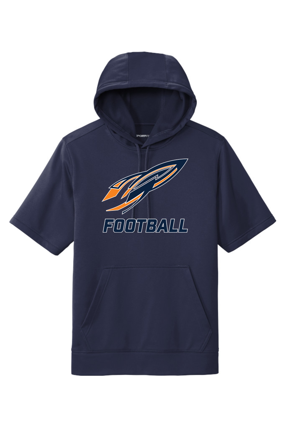 Kelloggsville Football Fleece Short Sleeve Hooded Pullover