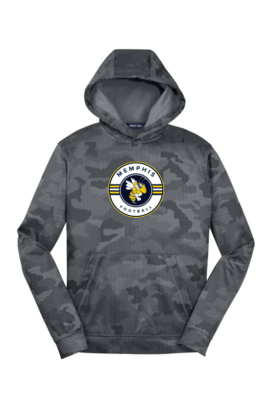 Memphis Football DTF Youth Sport-Wick CamoHex Fleece Hooded Pullover