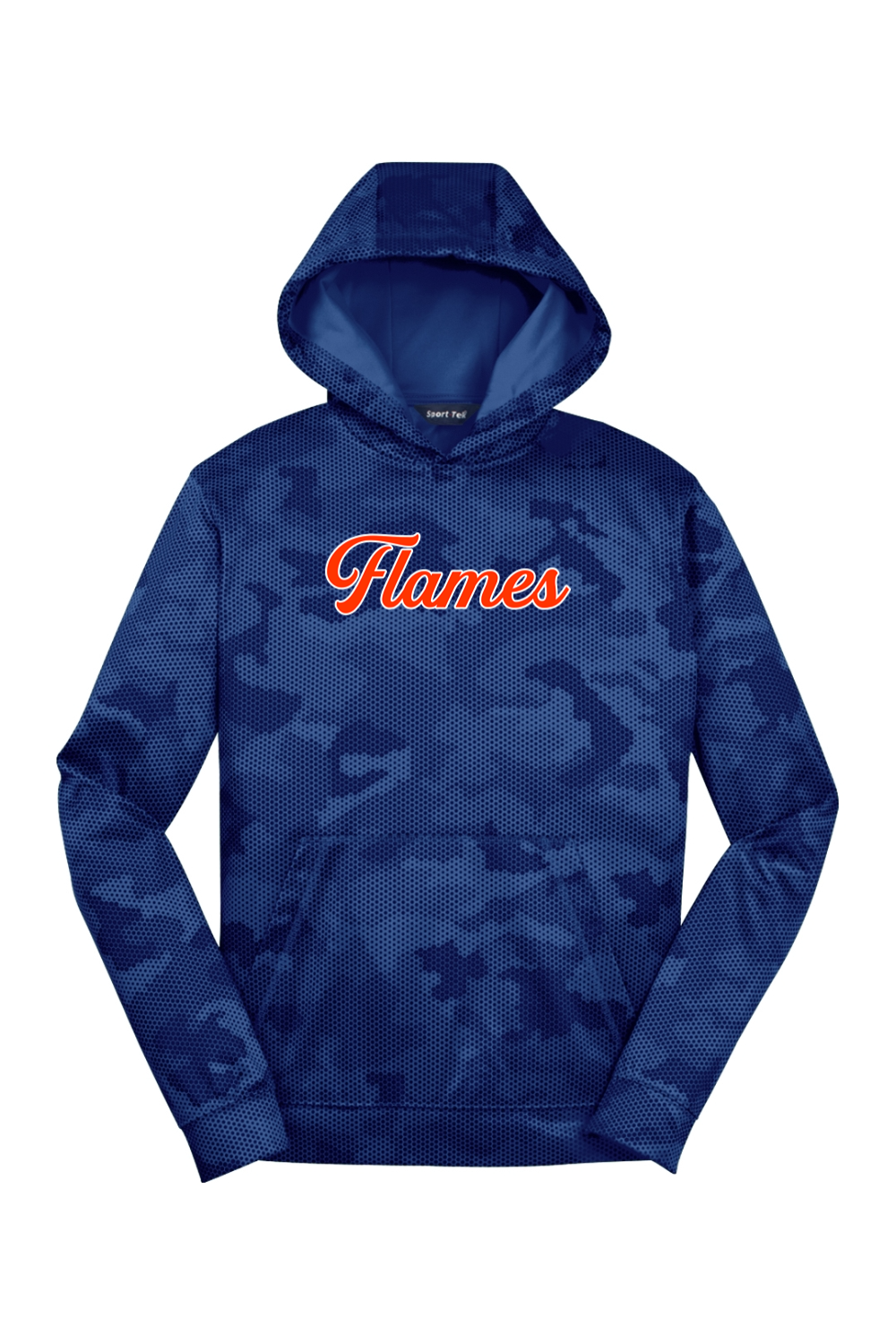 Flames MI Team DTF Youth CamoHex Fleece Hooded Pullover