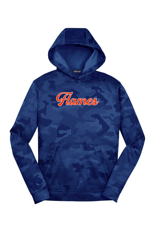 Flames MI Team DTF Youth CamoHex Fleece Hooded Pullover