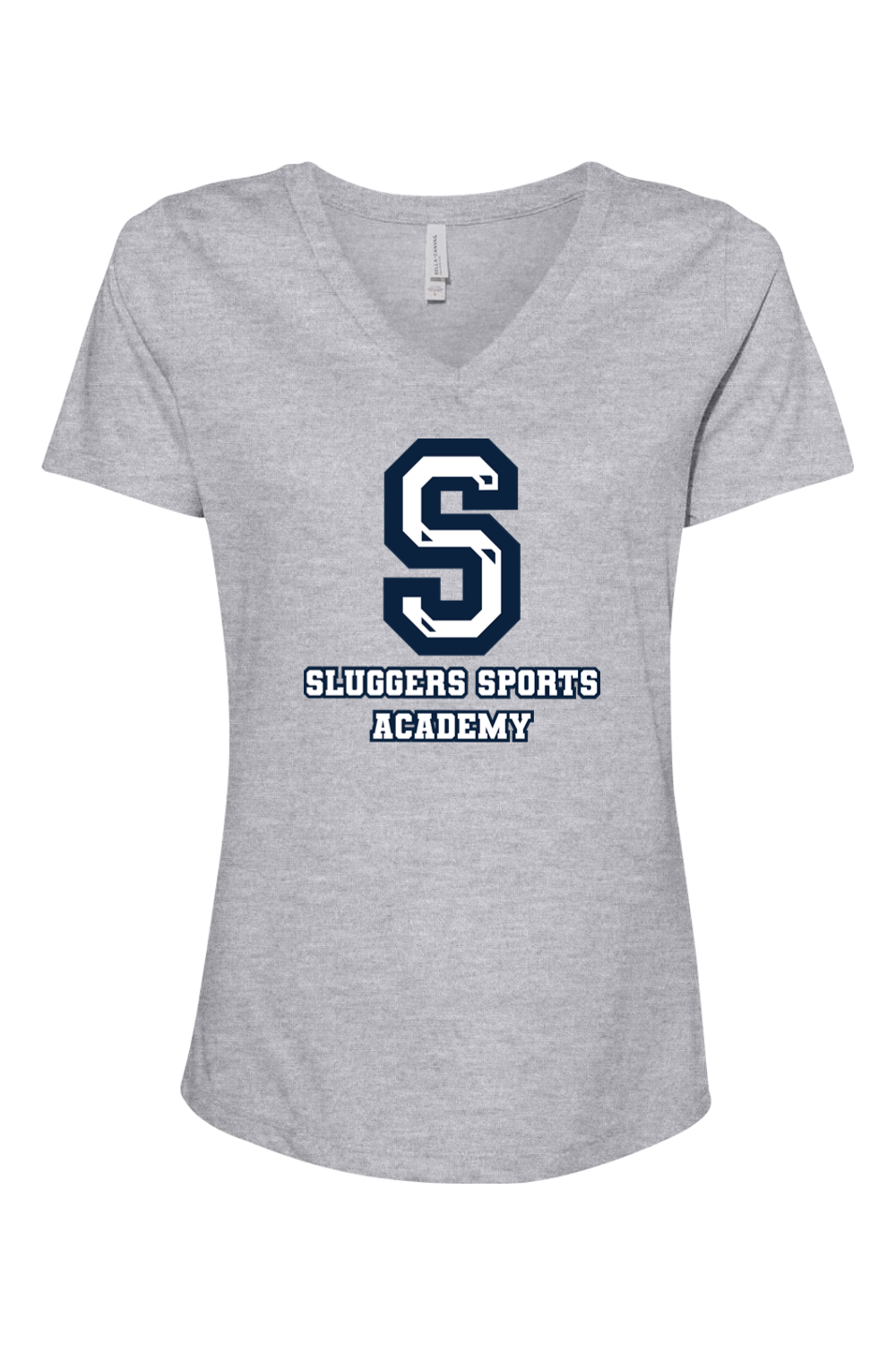 Sluggers Sports Academy Women's Relaxed Heather CVC V-Neck Tee