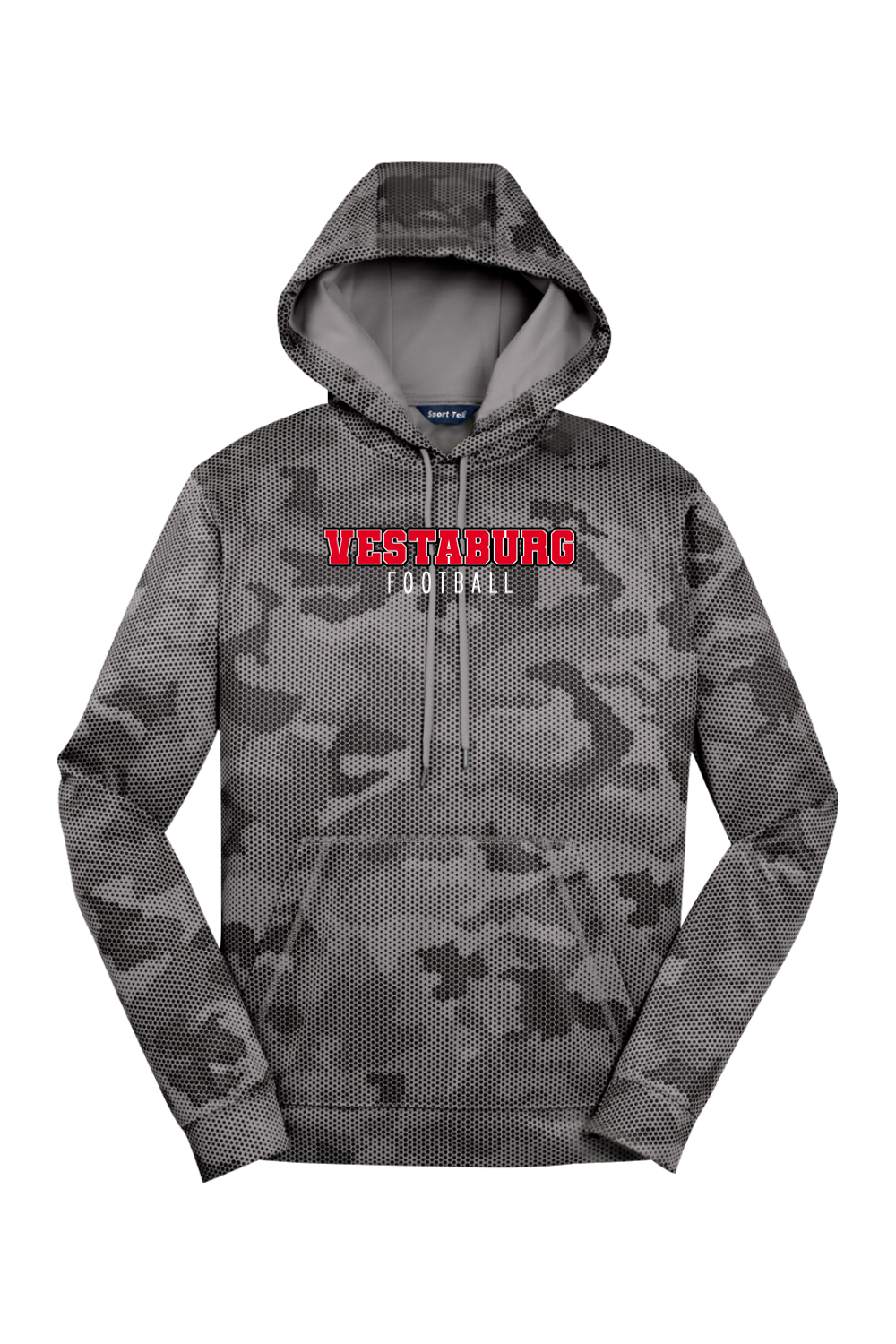 Vestaburg Football DTF CamoHex Fleece Hooded Pullover