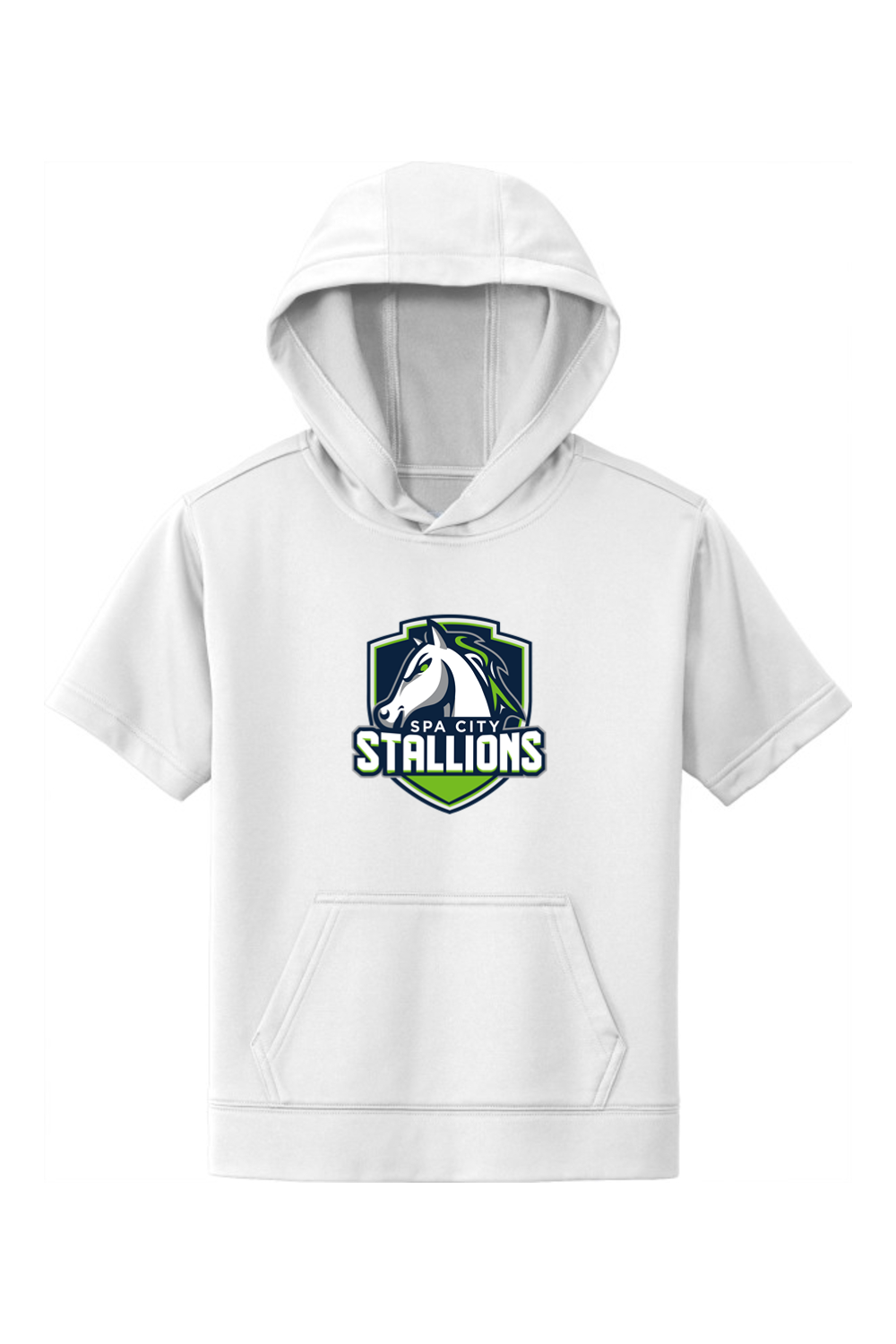 Spa City Stallions DTF Youth Fleece Short Sleeve Hooded Pullover