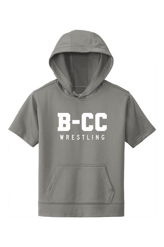 B-CC Wrestling DTF Youth Sport-Wick Fleece Short Sleeve Hooded Pullover