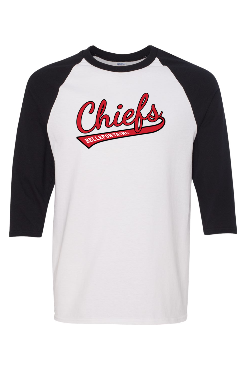 Bellefontaine Chiefs Heavy Cotton Raglan Three-Quarter Sleeve T-Shirt