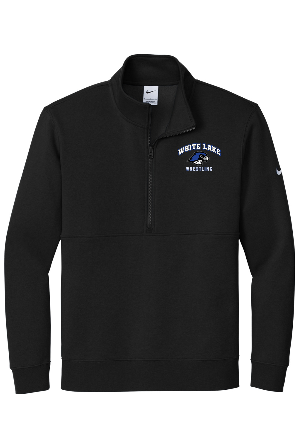 White Lake MS Wrestling DTF Nike Club Fleece Sleeve Swoosh 1/2-Zip