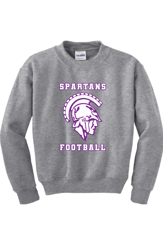 Spartans Football DTF Youth Heavy Blend Crewneck Sweatshirt