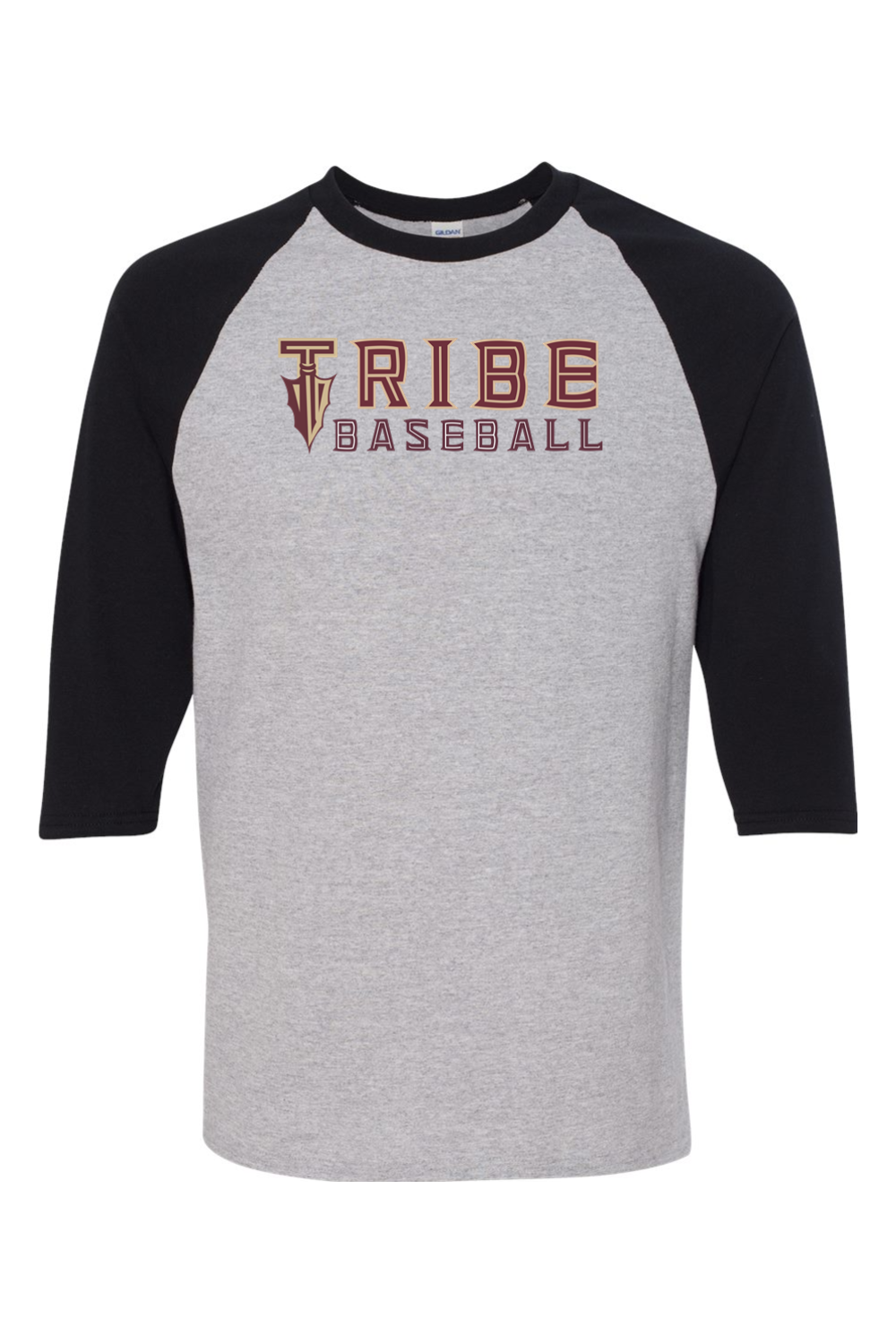 Tribe Baseball Heavy Cotton Raglan Three-Quarter Sleeve T-Shirt