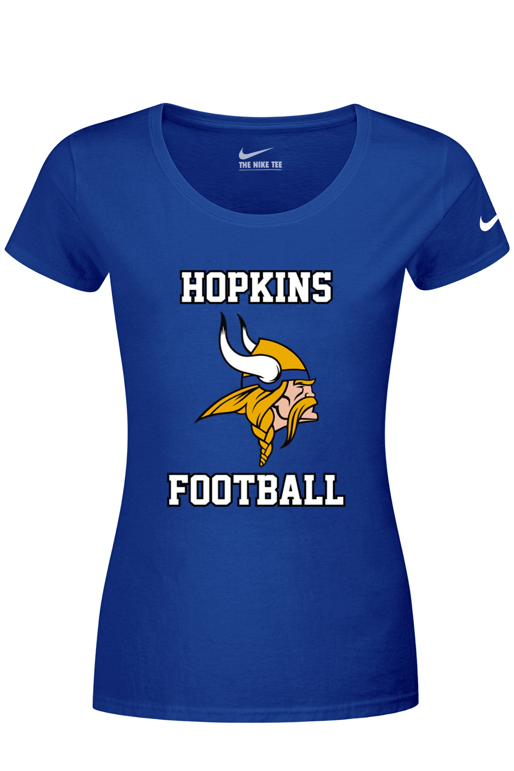 Hopkins Football DTF Nike Ladies Dri-FIT Cotton/Poly Scoop Neck Tee