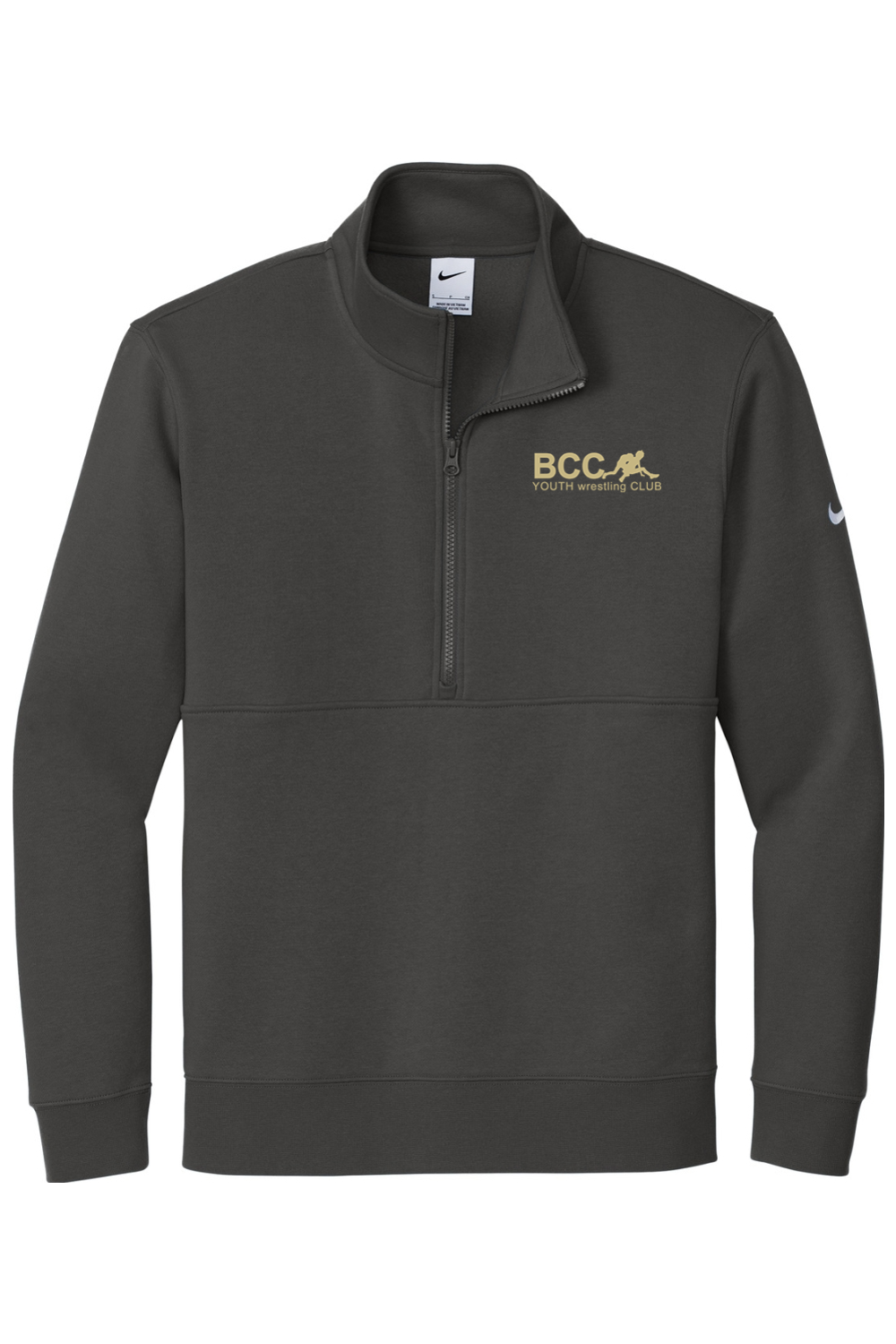 BCC Youth Wrestling Nike Club Fleece Sleeve Swoosh 1/2-Zip