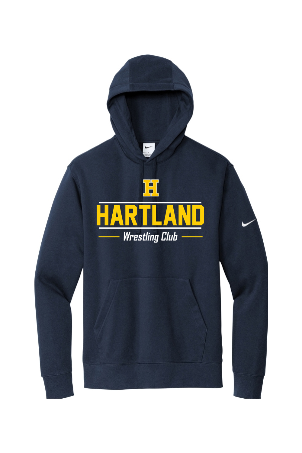 Hartland Wrestling Club DTF Nike Club Fleece Sleeve Swoosh Pullover Hoodie