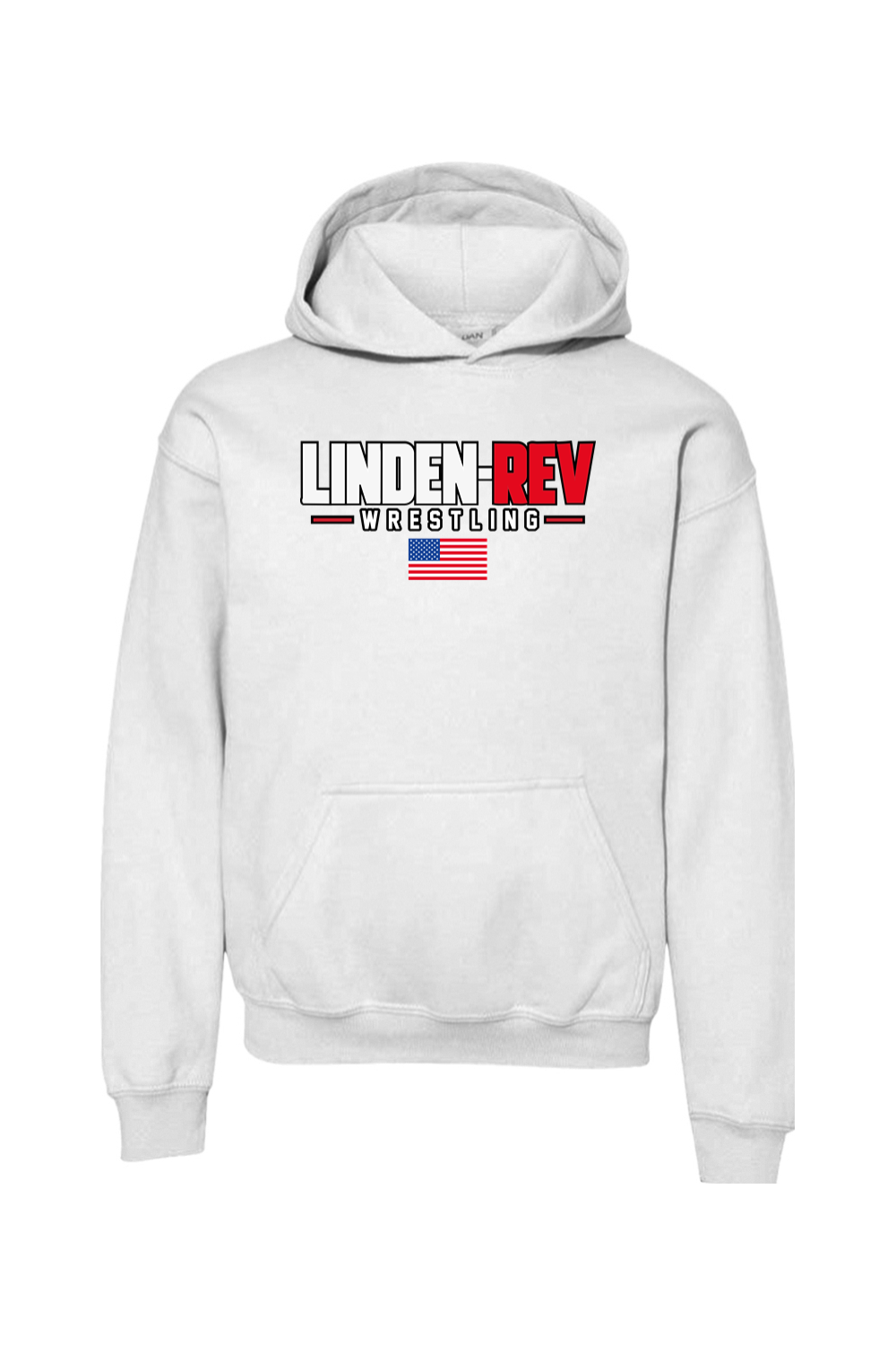 Linden Rev Wrestling DTF Youth Heavy Blend Hooded Sweatshirt