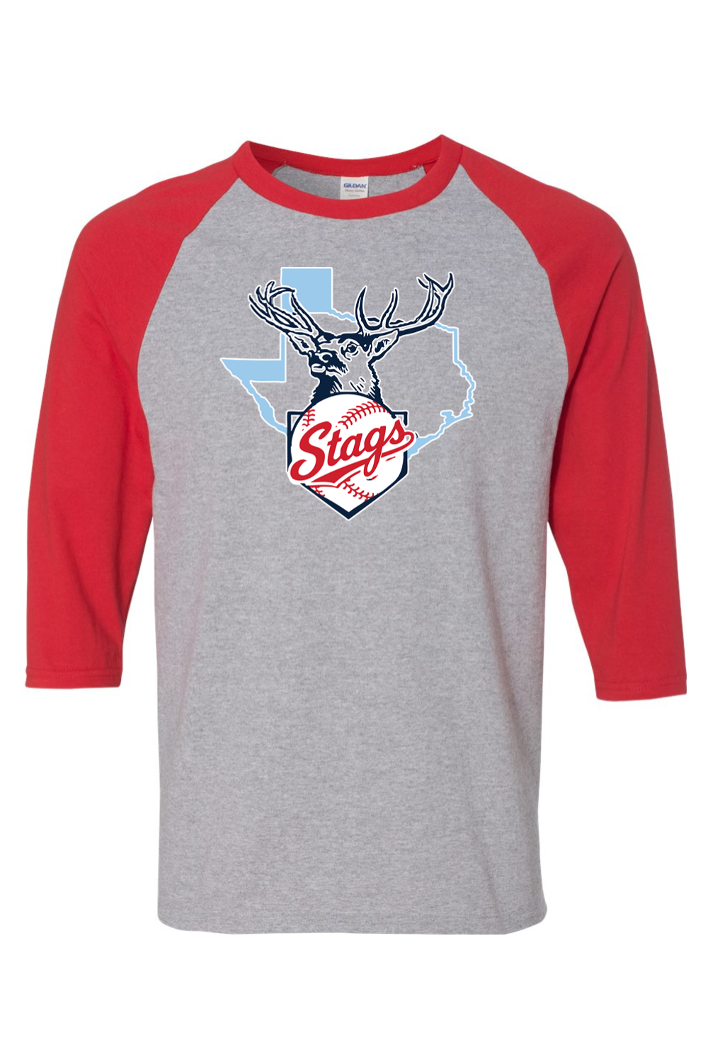 ETX Stags Heavy Cotton Raglan Three-Quarter Sleeve T-Shirt