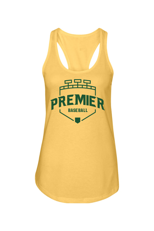 Premier Baseball OR Ladies Racerback Tank - Green Logo