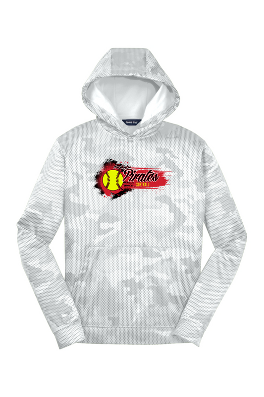 Cardington Pirates Softball DTF Youth CamoHex Fleece Hooded Pullover