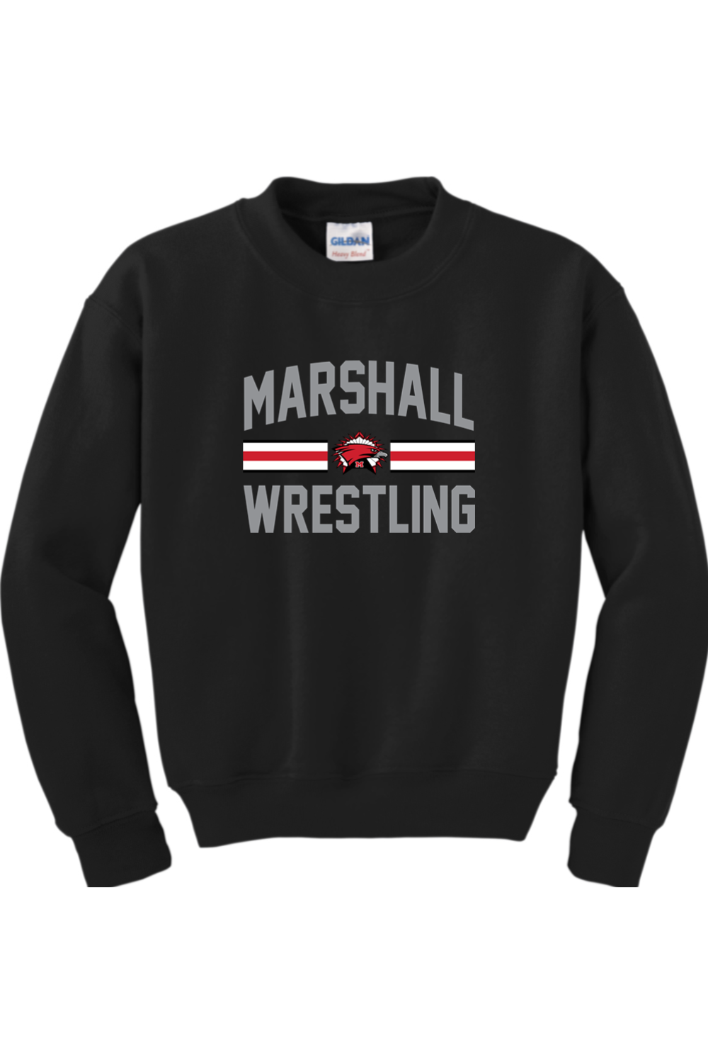 Marshall Redhawks Wrestling DTF Youth Heavy Blend Crewneck Sweatshirt