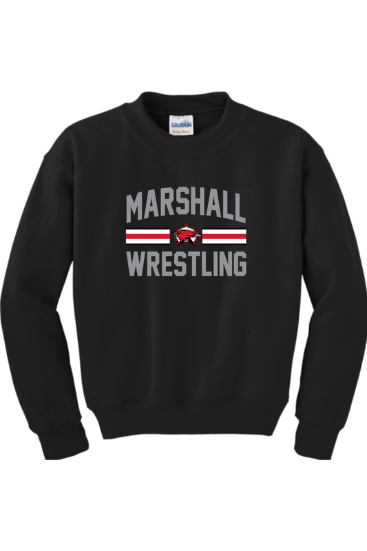 Marshall Redhawks Wrestling DTF Youth Heavy Blend Crewneck Sweatshirt