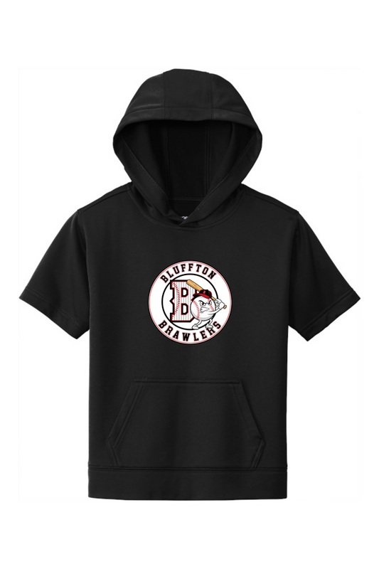 Brawlers Youth Sport-Wick Fleece Short Sleeve Hooded Pullover
