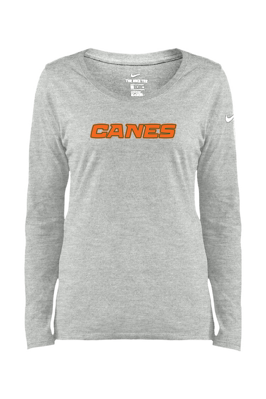 Canes Ladies Core Cotton Long Sleeve Scoop Neck Tee