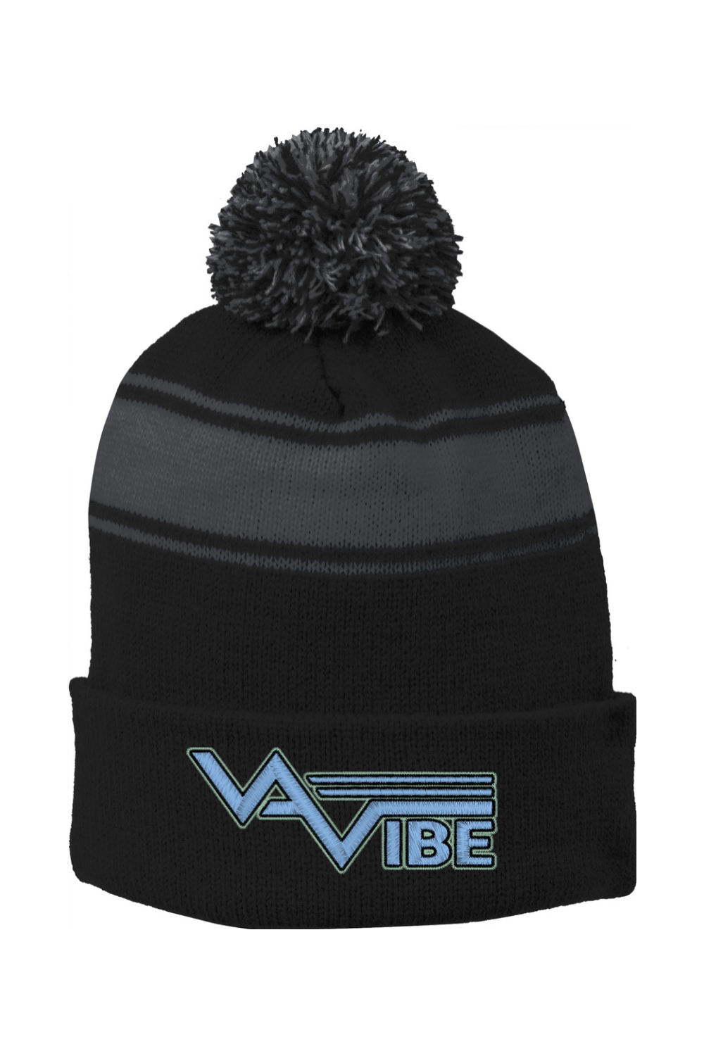 VA Vibe Stripe Pom Pom Beanie