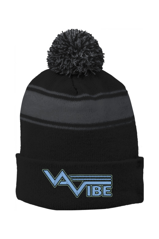 VA Vibe Softball Stripe Pom Pom Beanie
