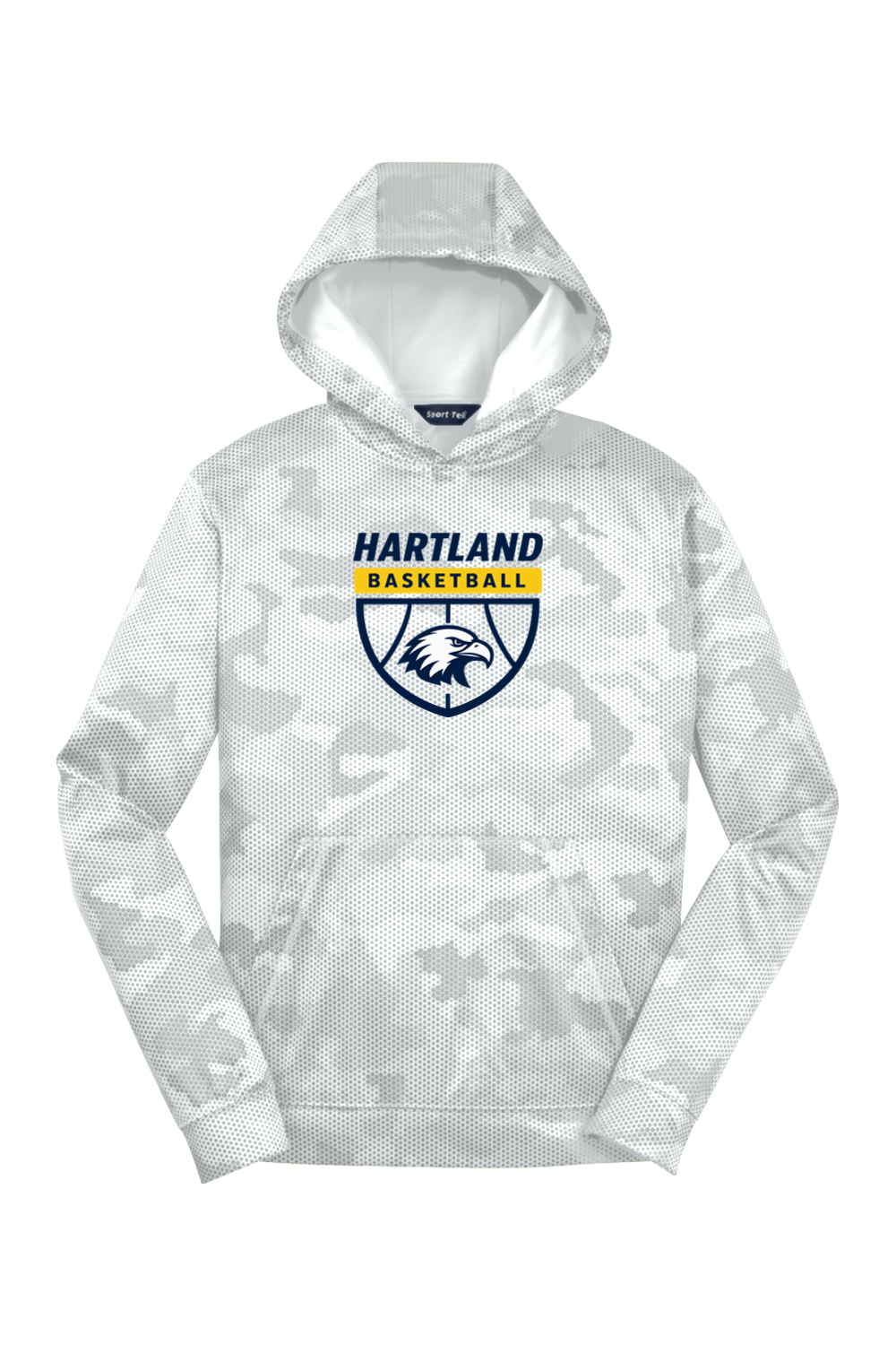 Hartland Basketball Youth Sport-Wick CamoHex Fleece Hooded Pullover