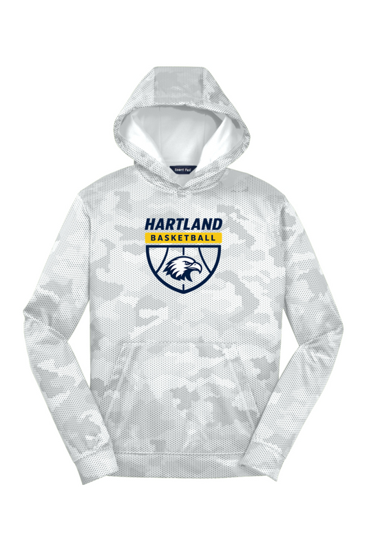 Hartland Basketball Youth Sport-Wick CamoHex Fleece Hooded Pullover