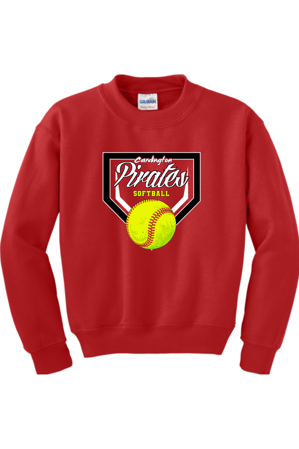 Cardington Pirates Softball DTF Youth Heavy Blend Crewneck Sweatshirt