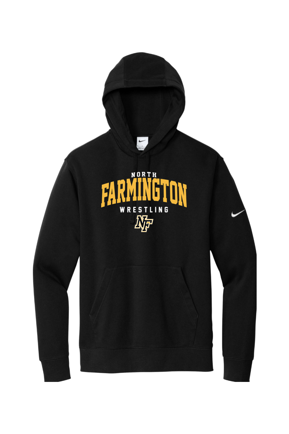 North Farmington Wrestling DTF Nike Club Fleece Sleeve Swoosh Pullover Hoodie