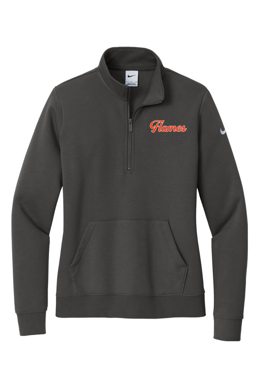 Flames MI Team DTF Nike Ladies Club Fleece Sleeve Swoosh 1/2-Zip