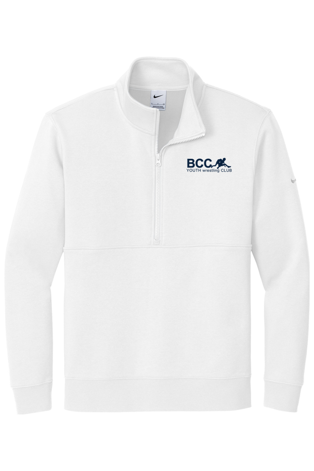 BCC Youth Wrestling Nike Club Fleece Sleeve Swoosh 1/2-Zip