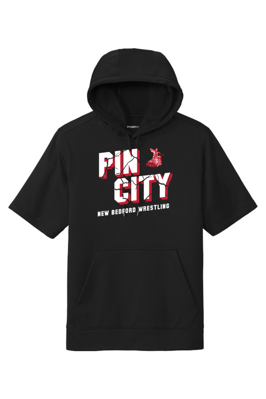 New Bedford Wrestling DTF Fleece Short Sleeve Hooded Pullover