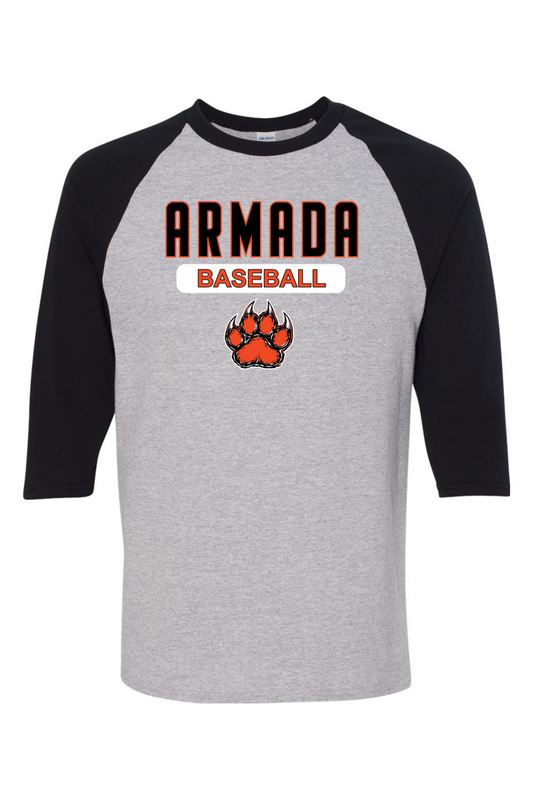 Armada Baseball Heavy Cotton Raglan Three-Quarter Sleeve T-Shirt