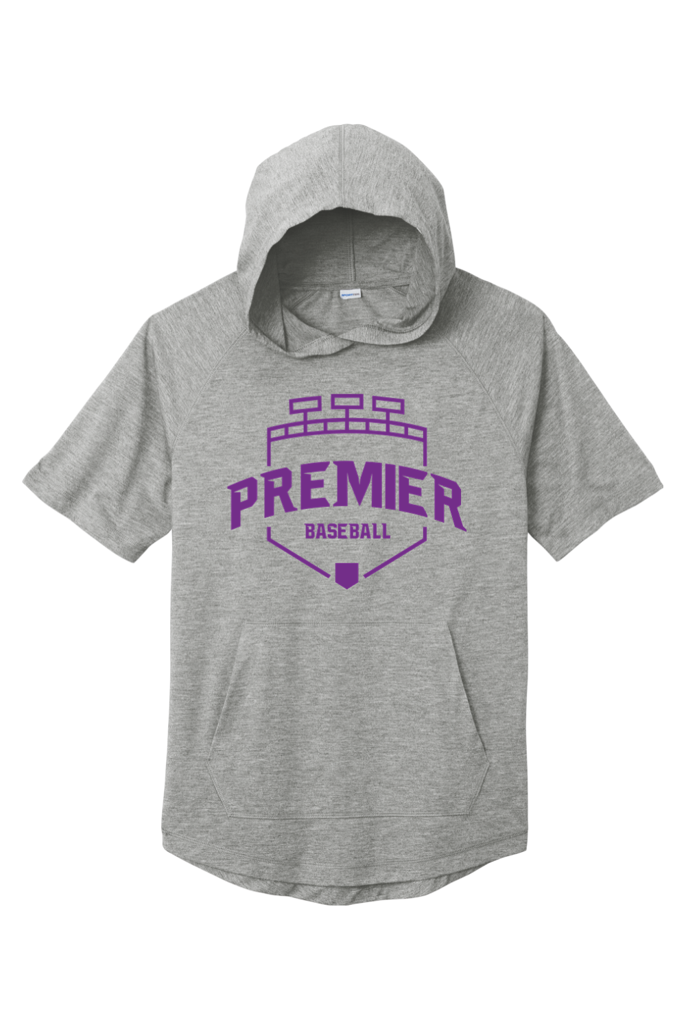 Premier Baseball AZ Wicking Short Sleeve Hoodie - Purple Logo