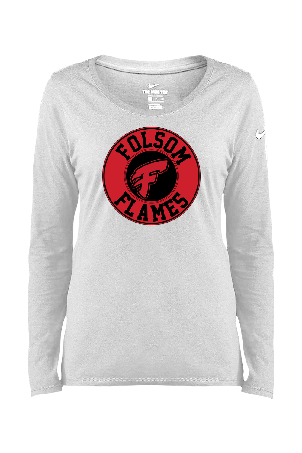 Folsom Flames Ladies Core Cotton Long Sleeve Scoop Neck Tee