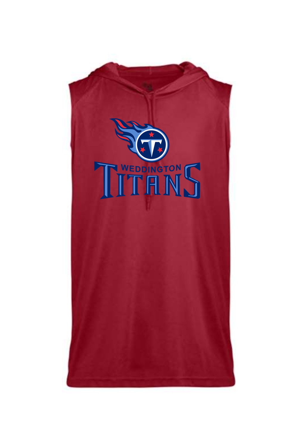 Weddington Titans Football DTF Sleeveless Youth Hood Tee