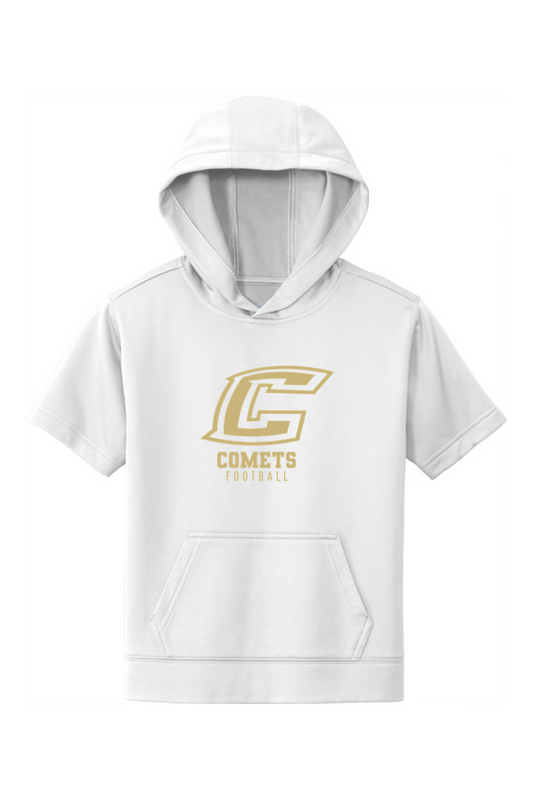 Comets Football DTF Youth Fleece Short Sleeve Hooded Pullover