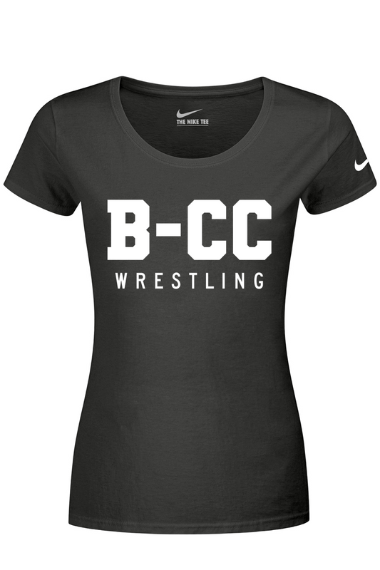 B-CC Wrestling DTF Nike Ladies Dri-FIT Cotton/Poly Scoop Neck Tee