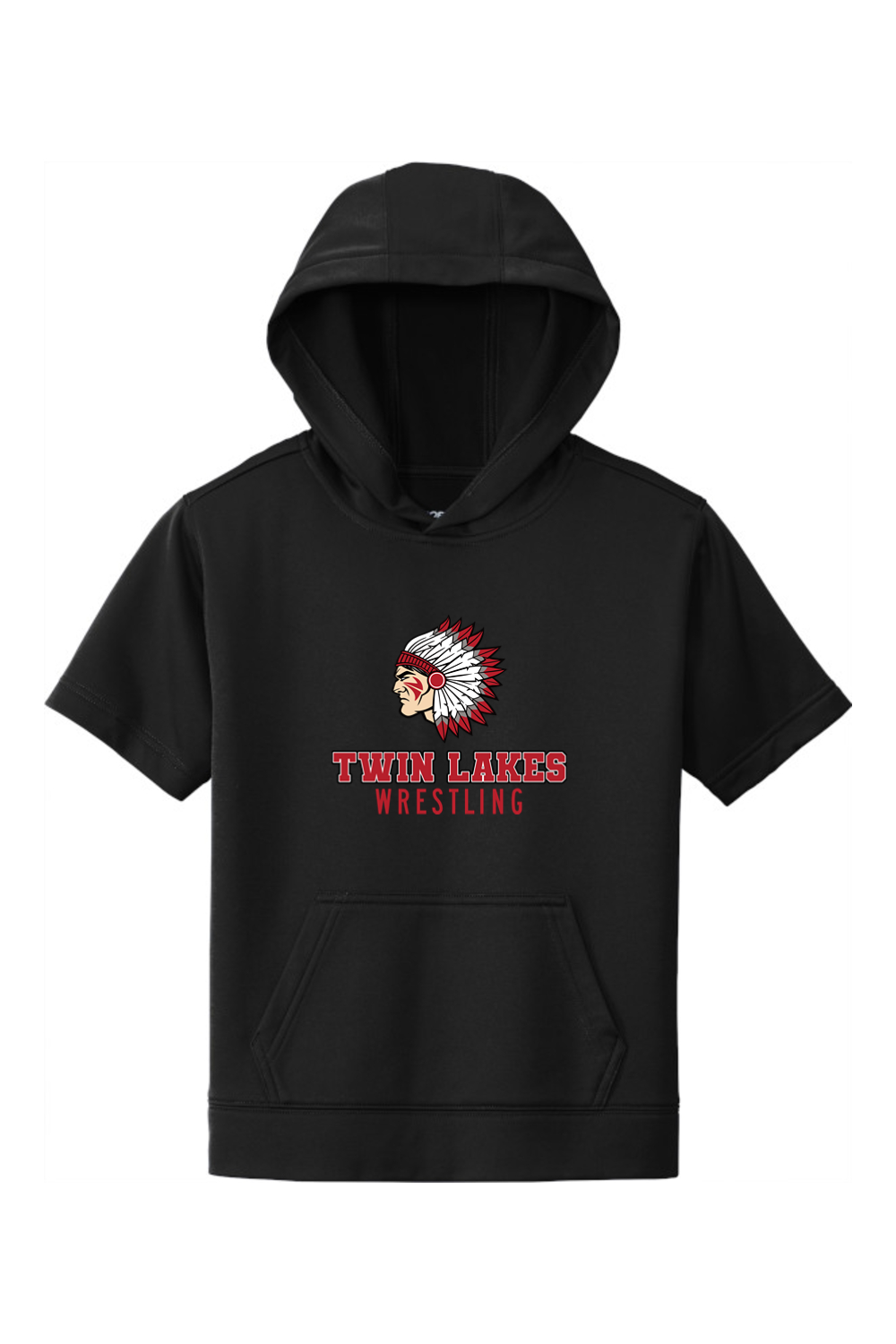 Twin Lakes Wrestling DTF Youth Sport-Wick Fleece Short Sleeve Hooded Pullover