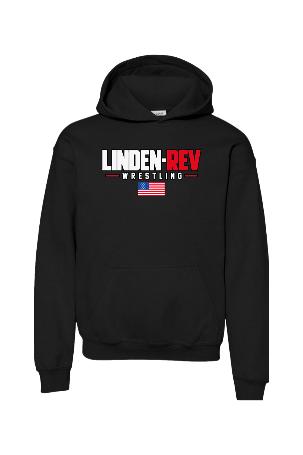 Linden Rev Wrestling DTF Youth Heavy Blend Hooded Sweatshirt