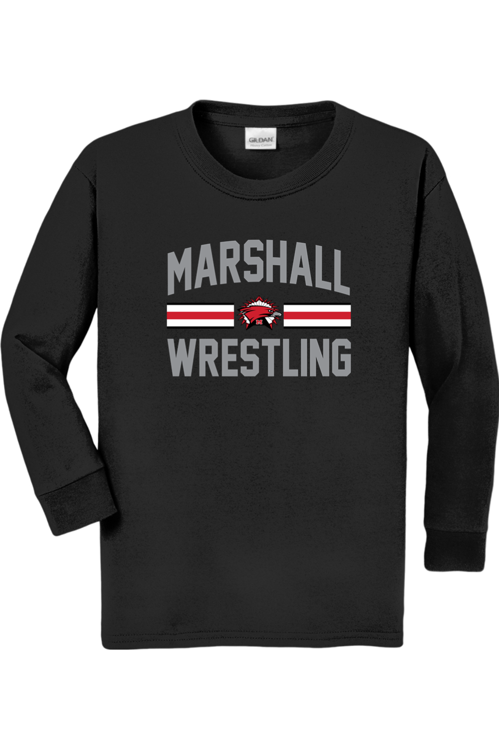 Marshall Redhawks Wrestling DTF Youth Heavy Cotton Long Sleeve T-Shirt