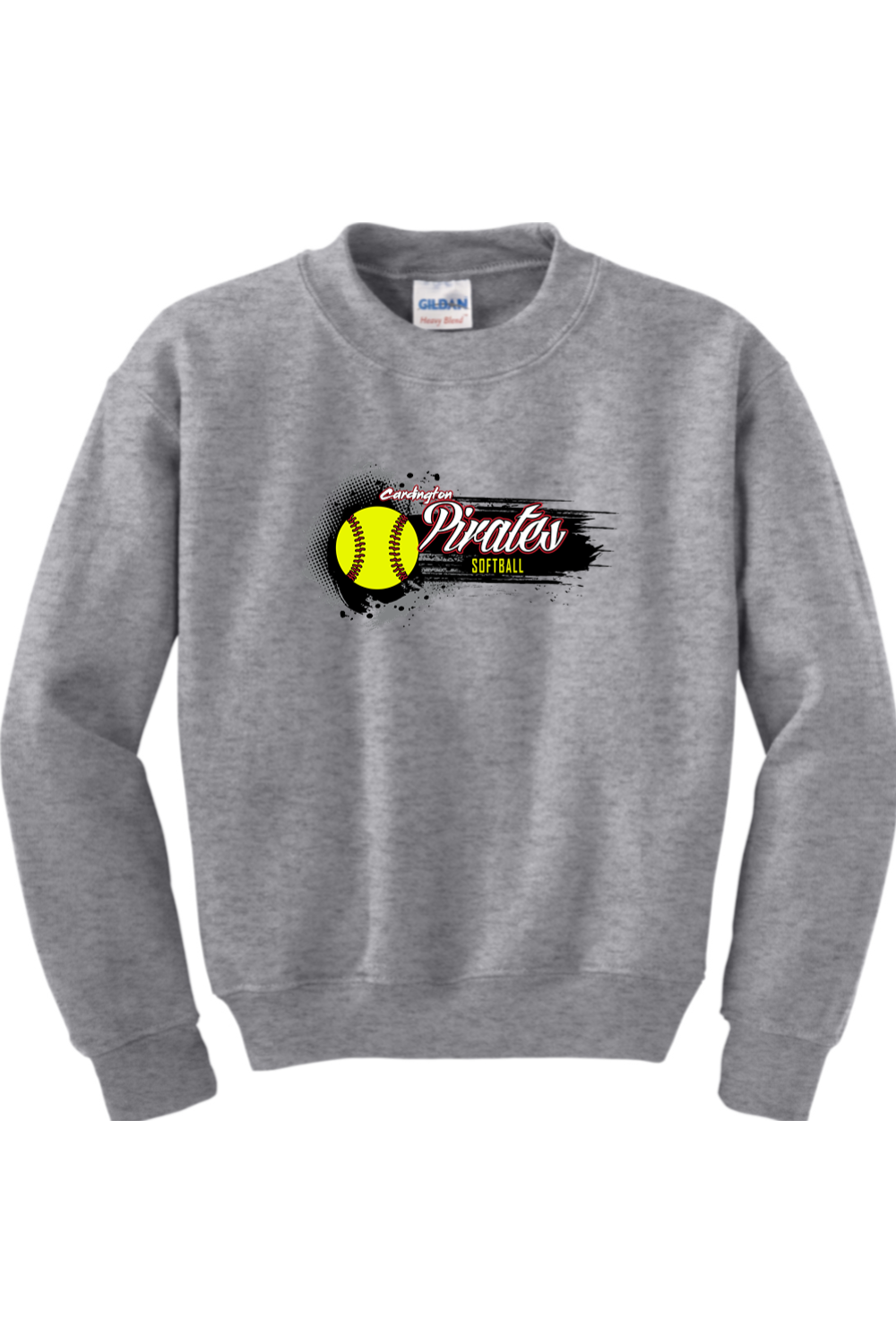 Cardington Pirates Softball DTF Youth Heavy Blend Crewneck Sweatshirt
