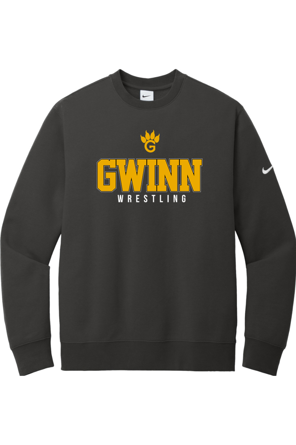 Gwinn Wrestling DTF Nike Club Fleece Sleeve Swoosh Crew