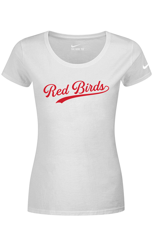 Marion Redbirds Baseball DTF Nike Ladies Dri-FIT Cotton/Poly Scoop Neck Tee