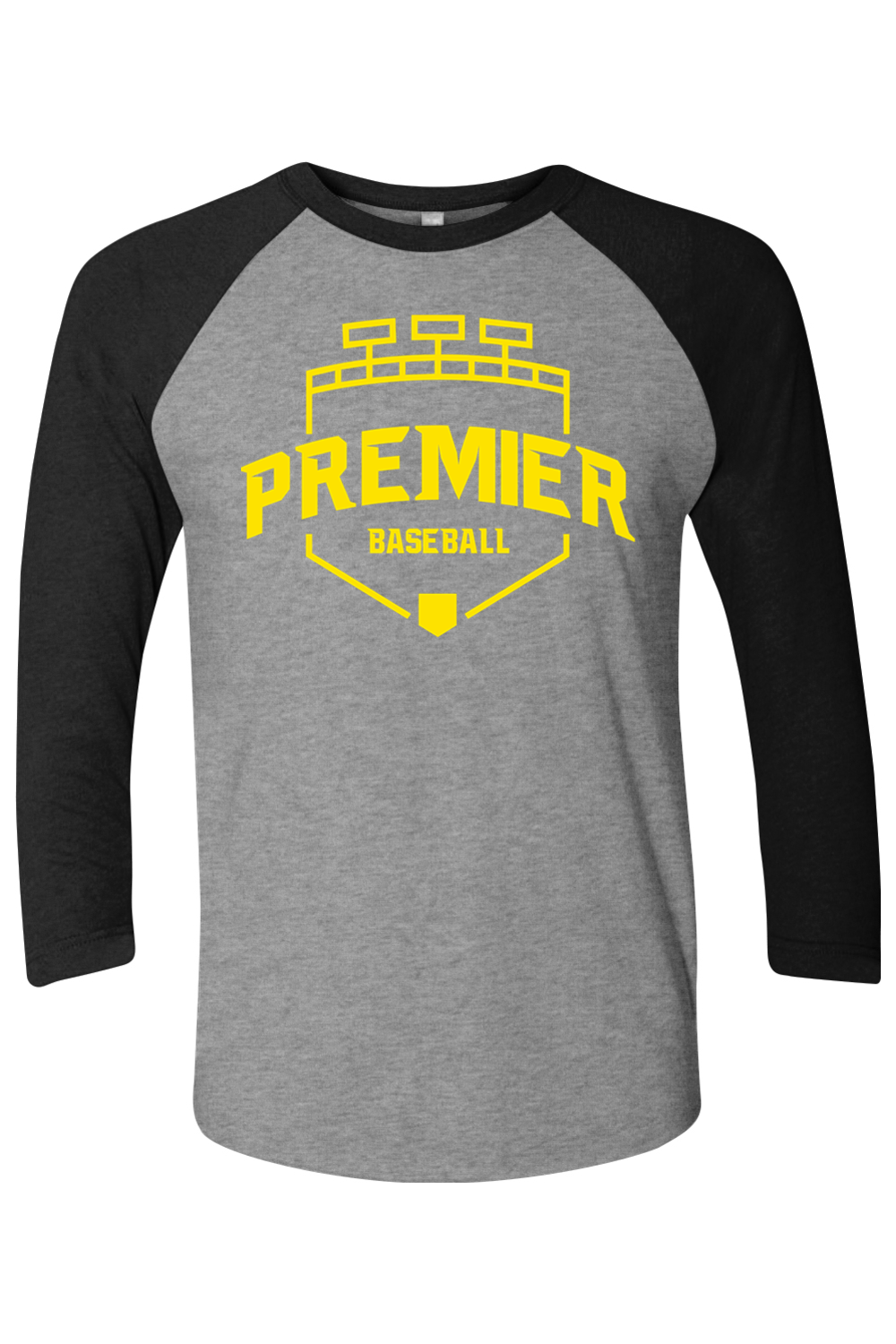 Premier Baseball OR Three-Quarter Sleeve Raglan Tee - Yellow