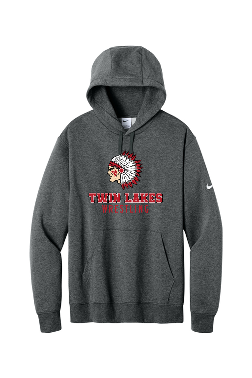 Twin Lakes Wrestling DTF Nike Club Fleece Sleeve Swoosh Pullover Hoodie
