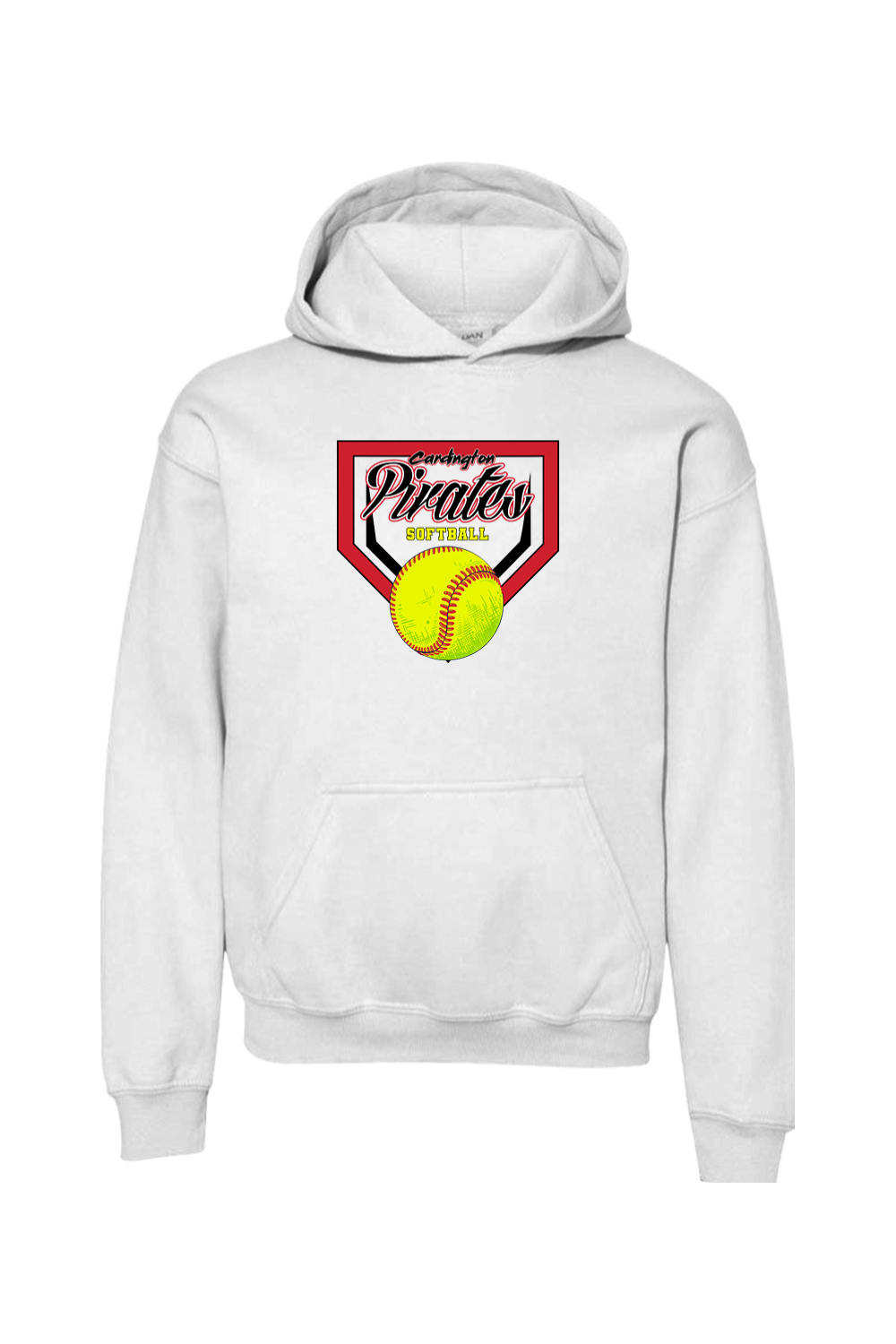 Cardington Pirates Softball DTF Youth Heavy Blend Hooded Sweatshirt